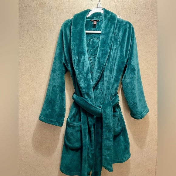 Victoria's Secret Plush Short Robe for Women Forest Green Size XS/S - Picture 3 of 6